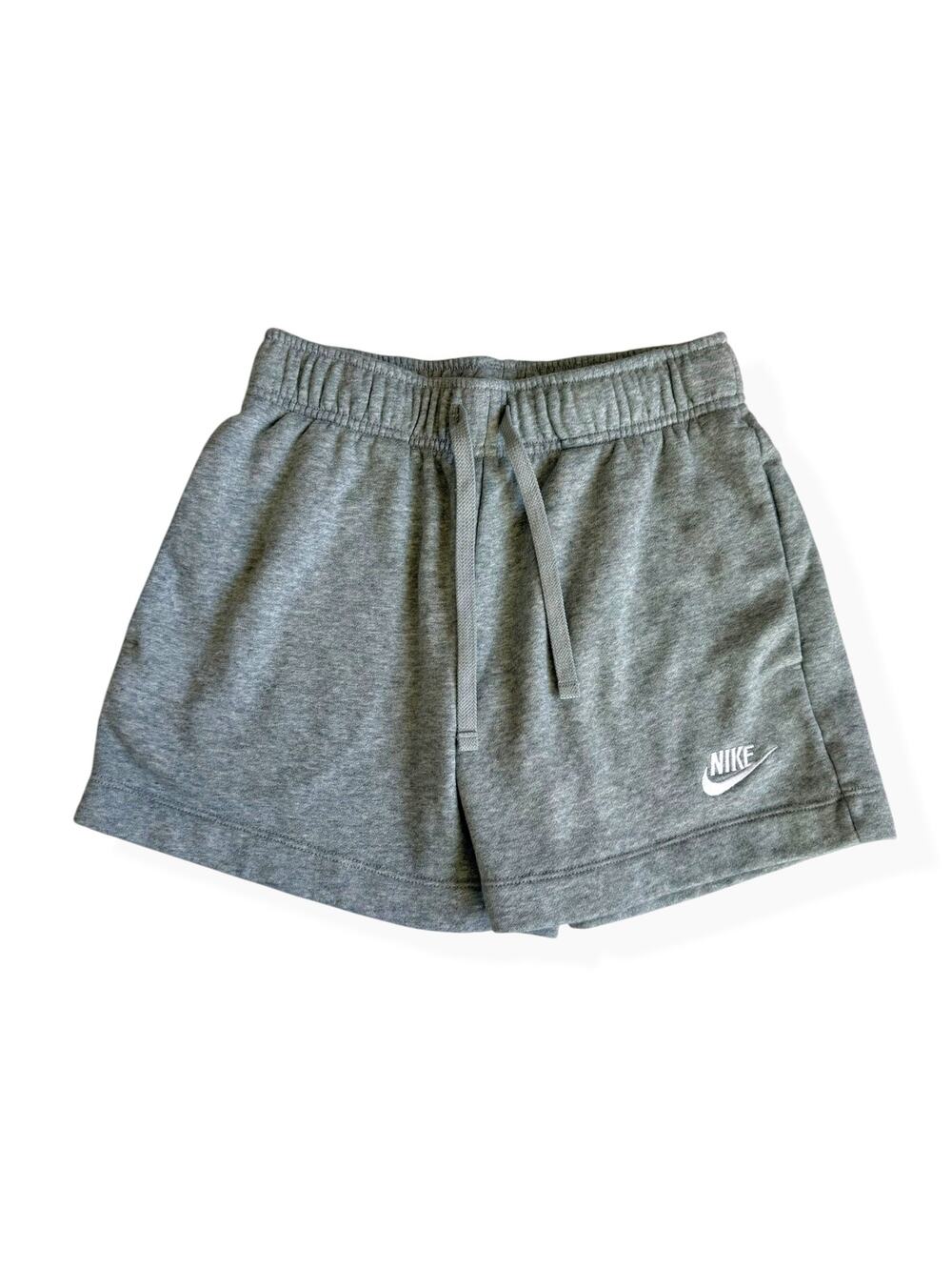 Nike Club Cotton Fleece Sweat Shorts Youth XS Drawstring Pockets Logo Casual